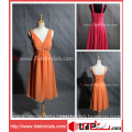 Popular Orange Knee-Length V-Neck Chiffon Wedding Party Dress Bridesmaid Dress (AS3203)